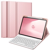 Fintie Tastatur Hülle für iPad Pro 11 2022 (4. Generation)/ iPad Pro 11 2021(3. Generation)/ 2020/2018, Keyboard case mit magnetisch Abnehmbarer Deutscher Tastatur mit QWERTZ Layout, Roségold