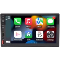 7-Zoll-Auto-Multimedia-Player, Touchscreen-Auto-Display, Doppel-Din-HD, mit Rückfahrkamera, Lenkradsteuerung, Unterstützung von Carplay Bluetooth Mirror Link Aux für Android Auto
