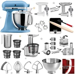 KitchenAid Artisan Küchenmaschine 5KSM175 Mega-Winter-Paket Samtblau