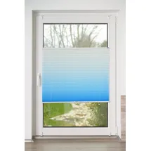 K-HOME Plissee Farbverlauf Sunrise 50 x 130 cm blau/weiß