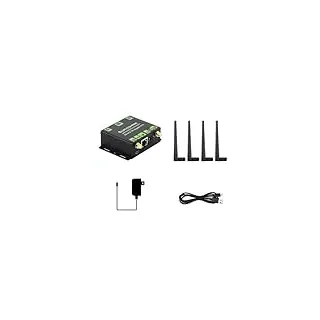 Waveshare 5G M.2 to Gigabit Ethernet Converter, 5G M.2 to USB3.1, Aluminum Alloy Case, Wall-Mount Support, Quad Antennas for Networked Medical Treatment, Smart Robots, Security Monitoring Networking