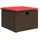 vidaXL Gartenhocker mit Kissen 55 x 55 x 37 cm braun