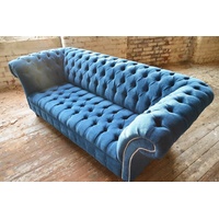 JVmoebel Chesterfield-Sofa, Chesterfield Design Luxus Polster Sofa Couch Sitz blau