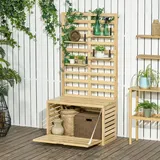 Outsunny Aufbewahrungsbox, Gartentruhe mit Rankhilfe, Auflagenbox mit Ablagen