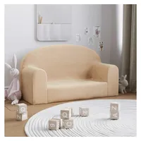 vidaXL Kindersofa 2-Sitzer Creme Polyester weich