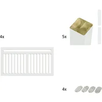 Plus Gartenzaun PLUS "Linea", weiß, H:80cm L:150cm, Holz, Stahl, Zaunelemente, Höhe: 80 cm, Gesamtlänge: 4,78 bis 23,62 m, zum Einbetonieren