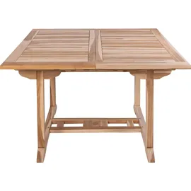 möbelliebling Teak Gartentisch 120-170 x 120 x 75 cm Beige