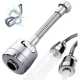Aougo - Wasserhahndüse, Küchenarmatur-Verlängerung, Wasserhahn-Ventilator, Sprüh-Wasserhahn-Verlängerung, 360° drehbare Wasserhahn-Verlängerung,