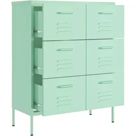 vidaXL Schubladenschrank Minzgrün 80x35x101,5 cm Stahl