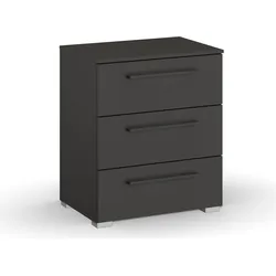 Nachtkommode RAUCH "Skat Pure", grau (graphit), B:40cm H:61cm T:42cm, Holzwerkstoff, Sideboards, mit 3 Schubladen in puristischem Design