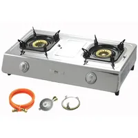 NJ The right choice Gaskocher NSD-2, (Mit Zündsicherung), Edelstahl Gaskocher 2 flammig Propan Campingkocher Zündsicherung