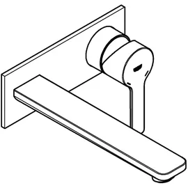Grohe Lineare 2-Loch-Waschtischbatterie Hard Graphite