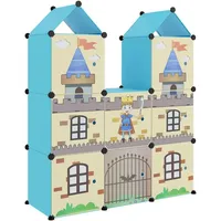 vidaXL Kinderschrank Modular mit 8 Würfeln Blau PP