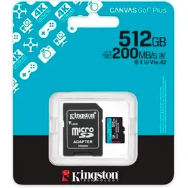 Kingston Canvas Go! Plus Gen4 512GB microSDXC Speicherkarte (200 MB/s, A2 U3) mit Adapter