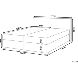Beliani Boxspringbett 180 x 200 cm Weiß