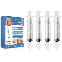 Obrjoyfly 4 Stück Nasendusche, wiederverwendbarer Nasenwaschreiniger für neugeborene Kleinkinder, dauerhafte und sichere Nasenspülung Babys, Transparent