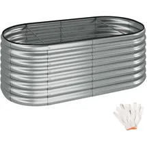 Tectake Flormma 160 x 80 x 60 cm Silber
