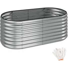 Tectake Flormma 160 x 80 x 60 cm Silber