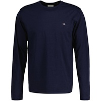 GANT Herren Longsleeve 1er Pack REGULAR Shield Langarm-T-Shirt - Dunkelblau - L