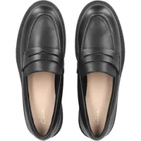 CLARKS Damen Orinoco2 Penny Loafer, Black Leather, 39 EU