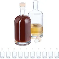 Relaxdays Flaschen zum Befüllen, 12er Set, 500 ml, mit