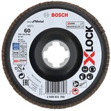 Bosch Professional X-LOCK X571 Best for Metal Fächerschleifscheibe gekröpft 125mm K60, 1er-Pack (2608621768)