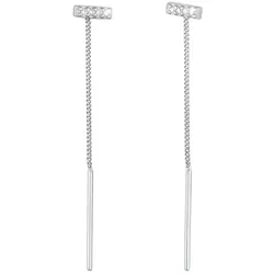 Elli Ohrringe Zirkonia Stab Durchzieher Trend 925 Silber silberfarben Damen 