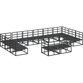 vidaXL Garten-Lounge-Set 12-tlg. schwarz