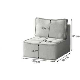 Fun Möbel Sessel SANDE XS Stoff 80 x 85 x 90 cm Hellgrün