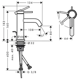Hansgrohe Tecturis S Waschtischarmatur 73302140 80