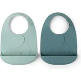 Done by Deer Peekaboo Lätzchen mit Tasche blau (2er-Set)