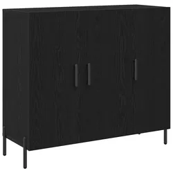 vidaXL Schwarz Eichen Sideboard 90x34x80 cm aus robustem Holz