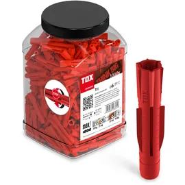 TOX Dübel Big Pack, Allzweckdübel Tri 6/36 1000 Stück in vielseitig einsetzbarer und bruchsicheren Runddose, 2500 ml, 010260001, Rot, 6x36 mm