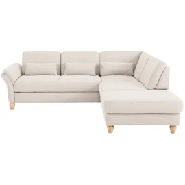 Home Affaire Ecksofa HOME AFFAIRE "Palace L-Form", beige (natur), B:259cm H:89cm T:225cm, Struktur fein (100% Polyester);Struktur (100% Polyester);Luxus-Microfaser Lederoptik (100% Polyester), Sofas, Ecksofa, incl.