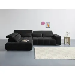 Ecksofa COTTA "Orion L-Form", schwarz, B:310cm H:70cm T:225cm, 100% Polyester, Sofas