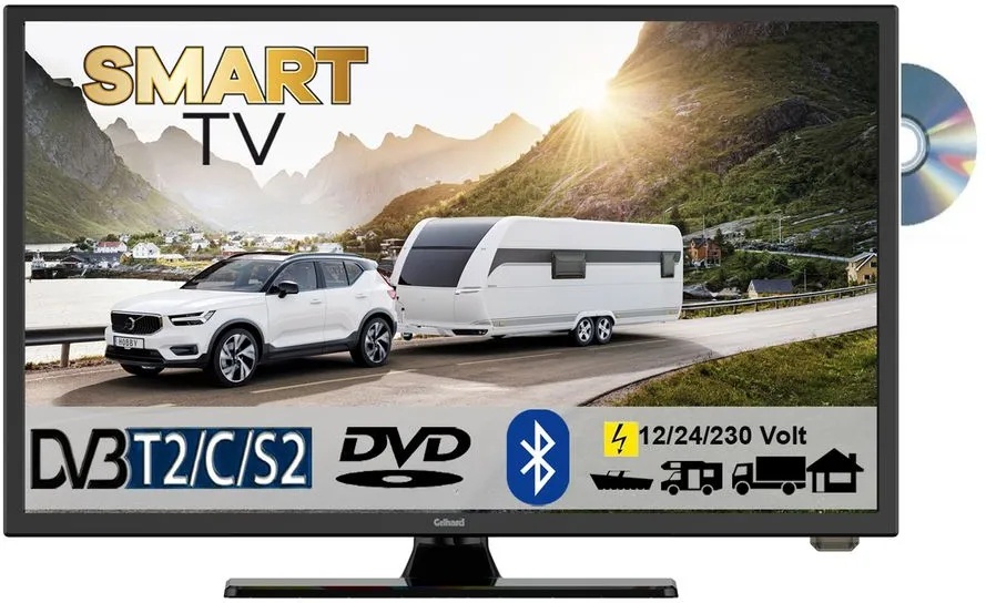 Gelhard GTV1955 LED Smart TV mit DVD und Bluetooth DVB-S2/C/T2 für 12V u. 230Volt WLAN