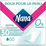 Nana PureSensitive Regular Slipeinlagen, langer und saugfähiger Schutz für empfindliche Haut – 0% Allergene*, Duft, Farbstoffe – 30 Slipeinlagen, 4 Stück (120 Stück)