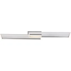 LED Deckenleuchte, stahlfarben, modern, flaches Design, inkl. Fernbedienung