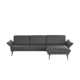 HIMOLLA Eckcouch Leder 2-Sitzer Schwarz