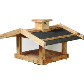 Dobar dobar® Vogelfutterhaus Fuego 47 x 45 x 32 cm Braun, Holz)