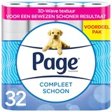 Page® Toilettenpapier - Komplett Sauberes Toilettenpapier - 32 Rollen, Toilettenpapier mit einer einzigartigen 3D WaveTM Textur