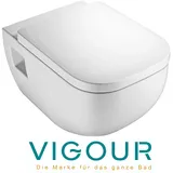 Vigour DERBY Wand WC spülrandlos mit sichtbarer Befestigung und SoftClose WC-Sitz, weiß