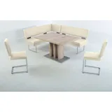 K+W Komfort & Wohnen Essgruppe, (4-tlg), langer Schenkel links oder rechts, 2 Freischwinger, 1 Funktionstisch weiß
