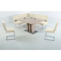 K+W Komfort & Wohnen Essgruppe, (4-tlg), langer Schenkel links oder rechts, 2 Freischwinger, 1 Funktionstisch weiß