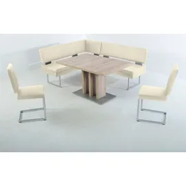 K+W Komfort & Wohnen Essgruppe, (4-tlg), langer Schenkel links oder rechts, 2 Freischwinger, 1 Funktionstisch weiß