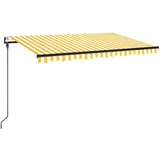 vidaXL Automatisch Gelenkarmmarkise 450 x 300 cm gelb/weiß 3069128