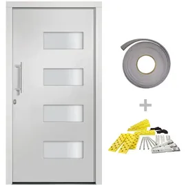 vidaXL Aluminium Haustür rechts 100 x 210 cm weiß