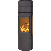 H&M Germany H&M Kaminofen EVO 3.0 XL Stahl Titan Schwedenofen rund Holzkamin mit großer Sichtscheibe und Gussboden