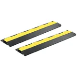 vidaXL Kabelbrücken Überfahrschutz 2 Stk. 2 Kanäle Gummi 101,5 cm