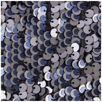 SCHÖNER LEBEN. Stoff Faschingsstoff Chiffon Pailletten schwarz silbergrau blau 1,28m Breite, mit Metallic-Effekt grau